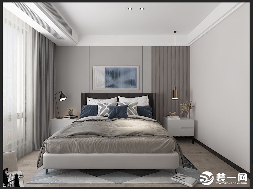 宁波楚邦上易装饰三居室简约风格设计效果图卧室