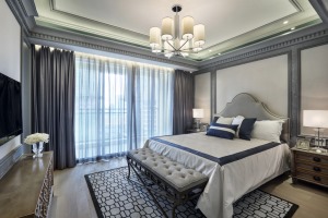 宁波楚邦上易装饰149平米复式现代美式风格装修设计效果图卧室