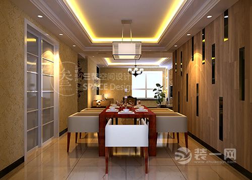 郑州九龙城三居室139平混搭风格装修餐厅设计