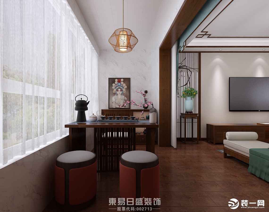 龙庭帝景四居室160㎡中式风格装修案例