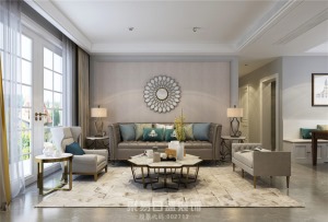 银盛泰博观新城三居室150㎡美式风格案例
