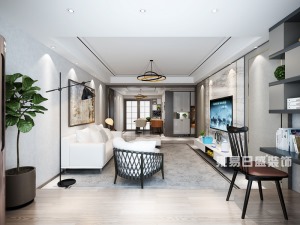 蓝钻庄园三居室140㎡现代轻奢风格装修案例
