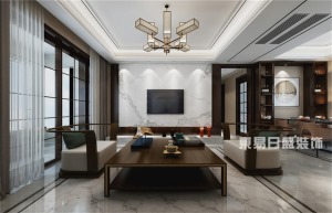 银盛泰博观新城三居室143m²新中式风格装修案例