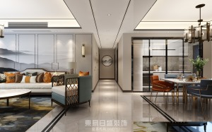 意林公馆四居室190㎡新中式轻奢风格装修案例