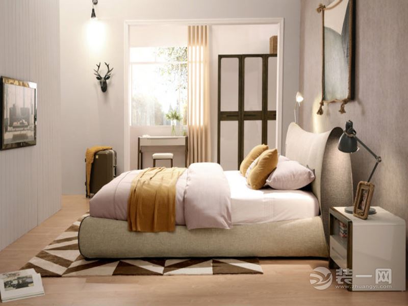 以白色为主色调，让卧室显得尤为干净整洁，给人舒适的感觉。