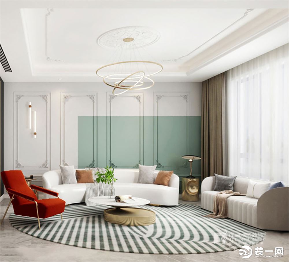 以简约的空间与华丽端庄的软装与颜色搭配为主，注重高品质与设计感，通过家具和部分软装来体现现代法式效果