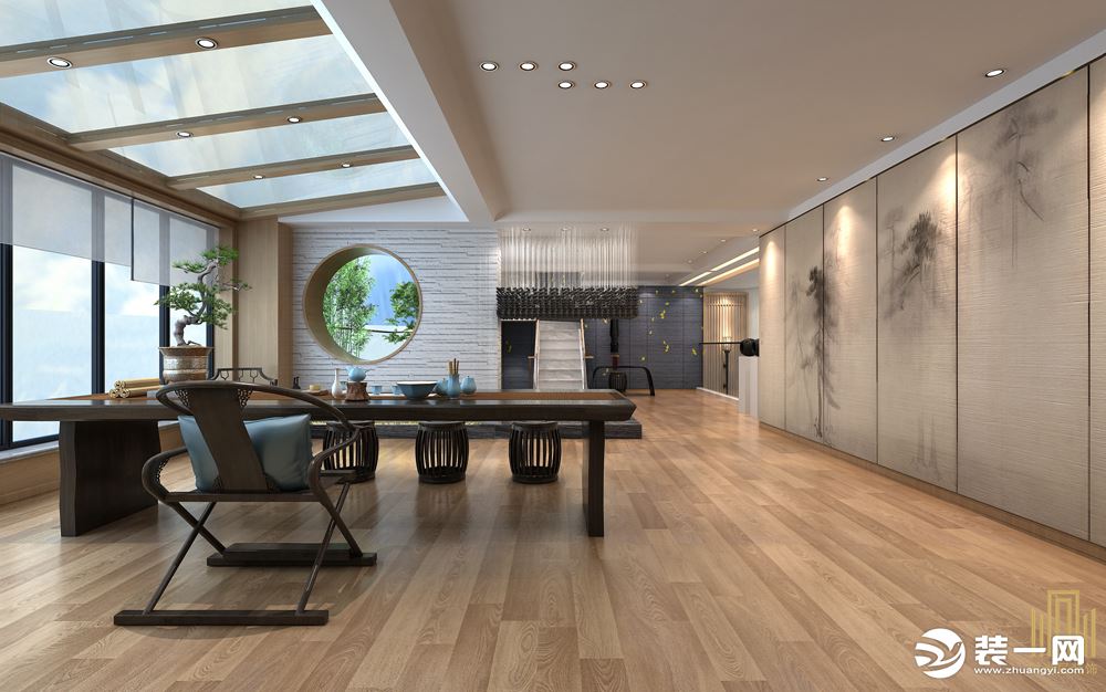 金地湖城大境  新中式风格 别墅设计装修案例 茶室效果图
