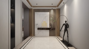 門廳裝修效果圖-清涼山居175平米復式輕奢風格裝修案例