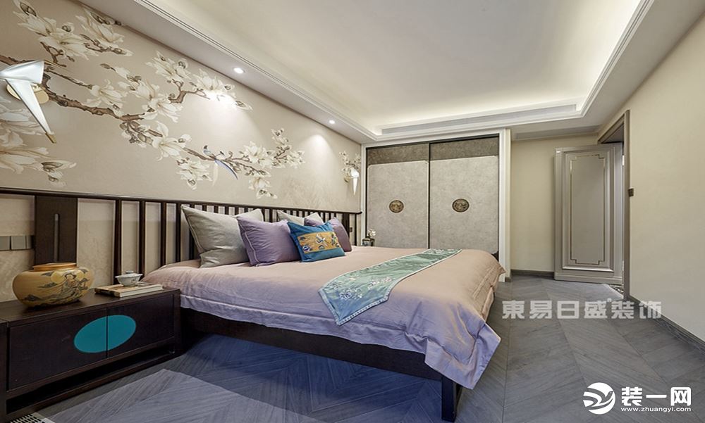 新中式风格卧室实景拍摄