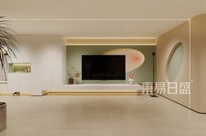 客厅使用无主灯照明，筒灯的数量需结合客厅大小而定，在搭配上磁吸轨道灯为基准点，烘托温馨的氛围。