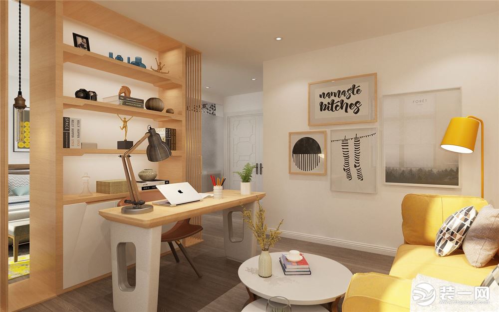当代未来城135平方三居室现代简约书房装修案例