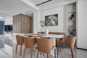 当代未来城135平方三居室现代简约餐厅装修案例