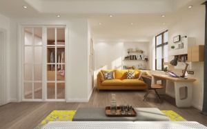 当代未来城135平方三居室现代简约卧室装修案例