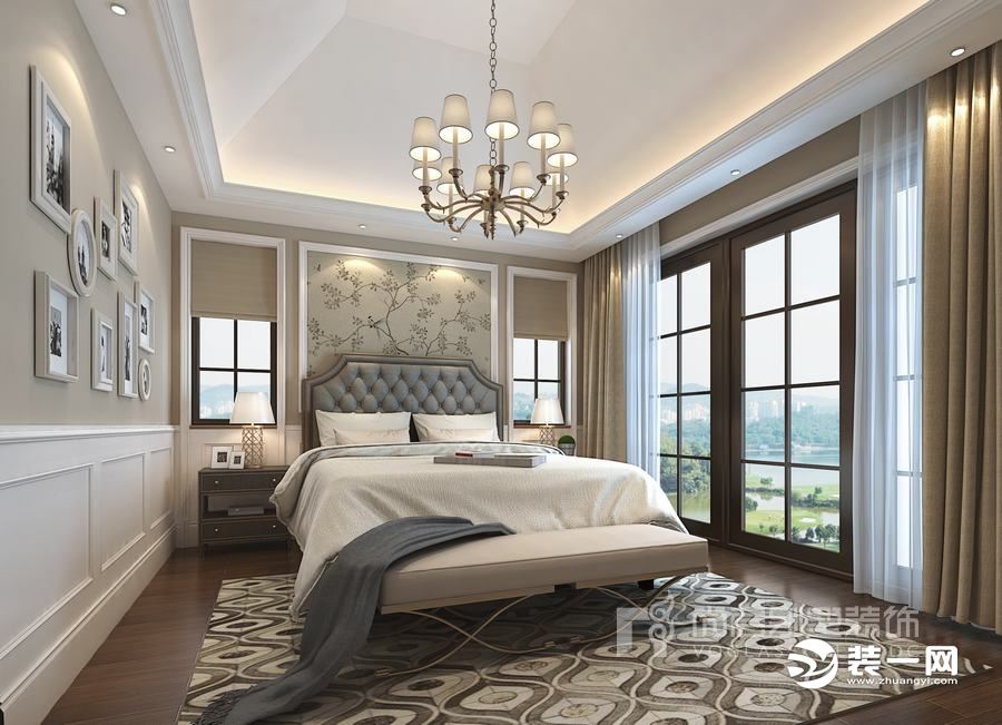 黄龙溪谷400㎡现代美式风格卧室装修效果图