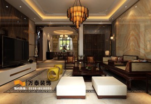 泰安鲁商国际230平三层别墅新中式风格
