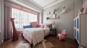 儿童房的设计更是别出心裁，粉色与白色的结合，小装饰品的点缀
