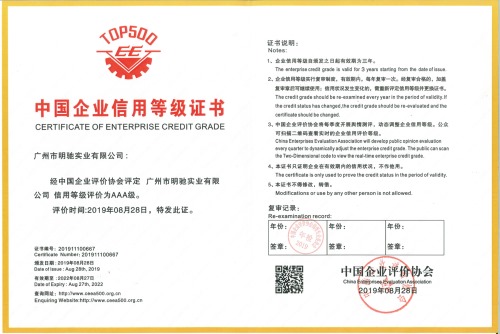 中国企业信用等级证书