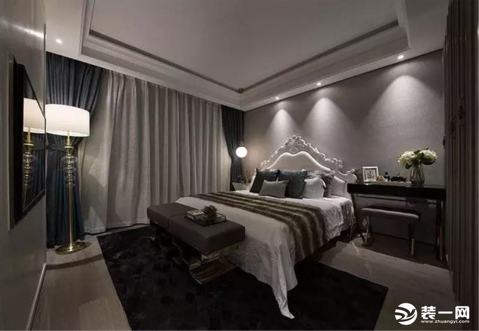 鲁能新城 180平方 四居室美式风格 卧室 装修效果图