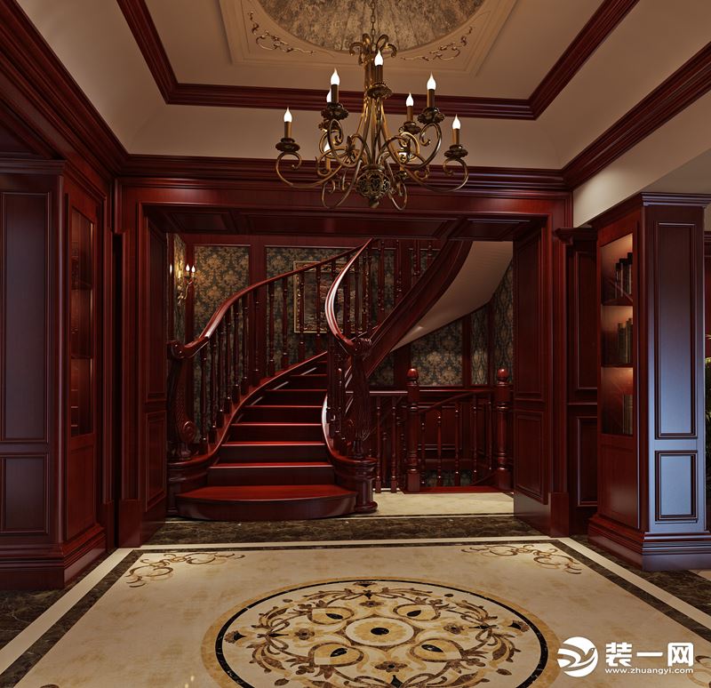 【重庆唐卡装饰】北滨壹号--古典美式风格 楼梯