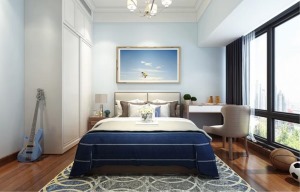 同景国际  140平方四居室  新中式风格 卧室 装修效果图