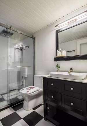 富洲新城  120平方三居室 美式风格  卫生间 装修效果图
