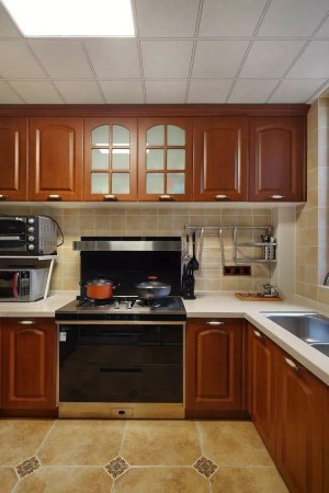 汇祥幸福里  103平方三居室 美式风格 厨房 装修效果图