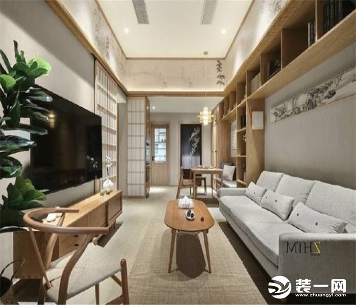 客餐厅【浪琴屿装饰】中海国际115平方三居室现代日式风格装修案例