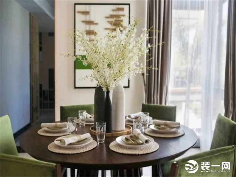 餐厅餐桌【浪琴屿装饰】苏园小区170平方四室两厅中式风格设计案例