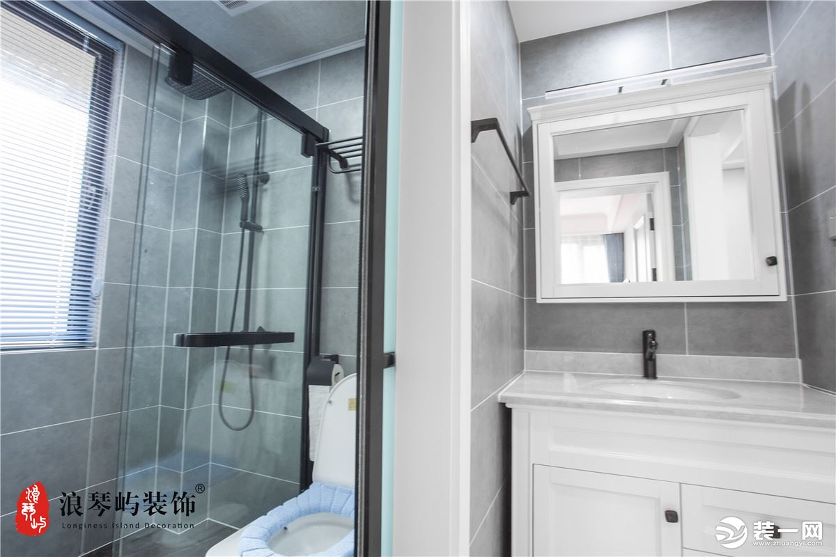 宁波浪琴屿装饰风格南岸120平美式风格装修设计图卫浴间