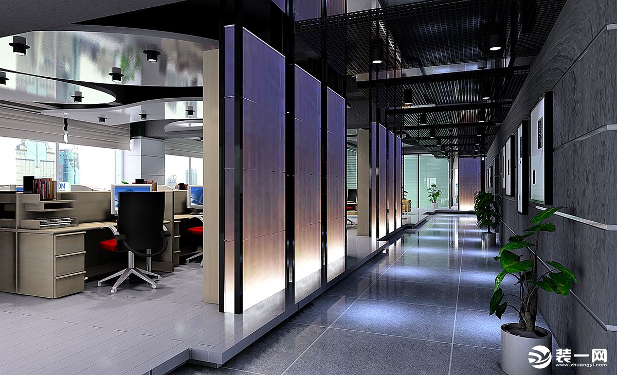 式办公室、莫兰迪色系的办公设计、北欧风格办公设计概念下的设计路径。设计中还有许多细节，如为建筑员工制
