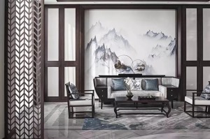 新中式沙发背景墙