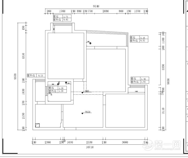 利港银河新城90平米户型原始结构图