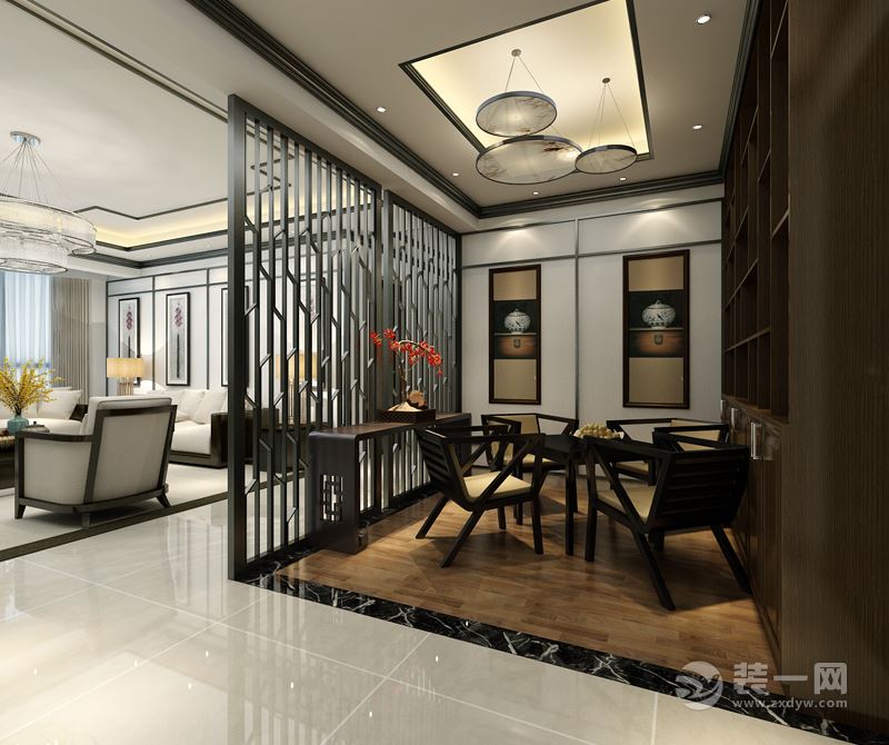 金都华庭140平米户型新中式风格餐厅装修效果图