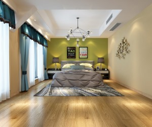 天下锦城260平米户型后现代风格卧室装修效果图