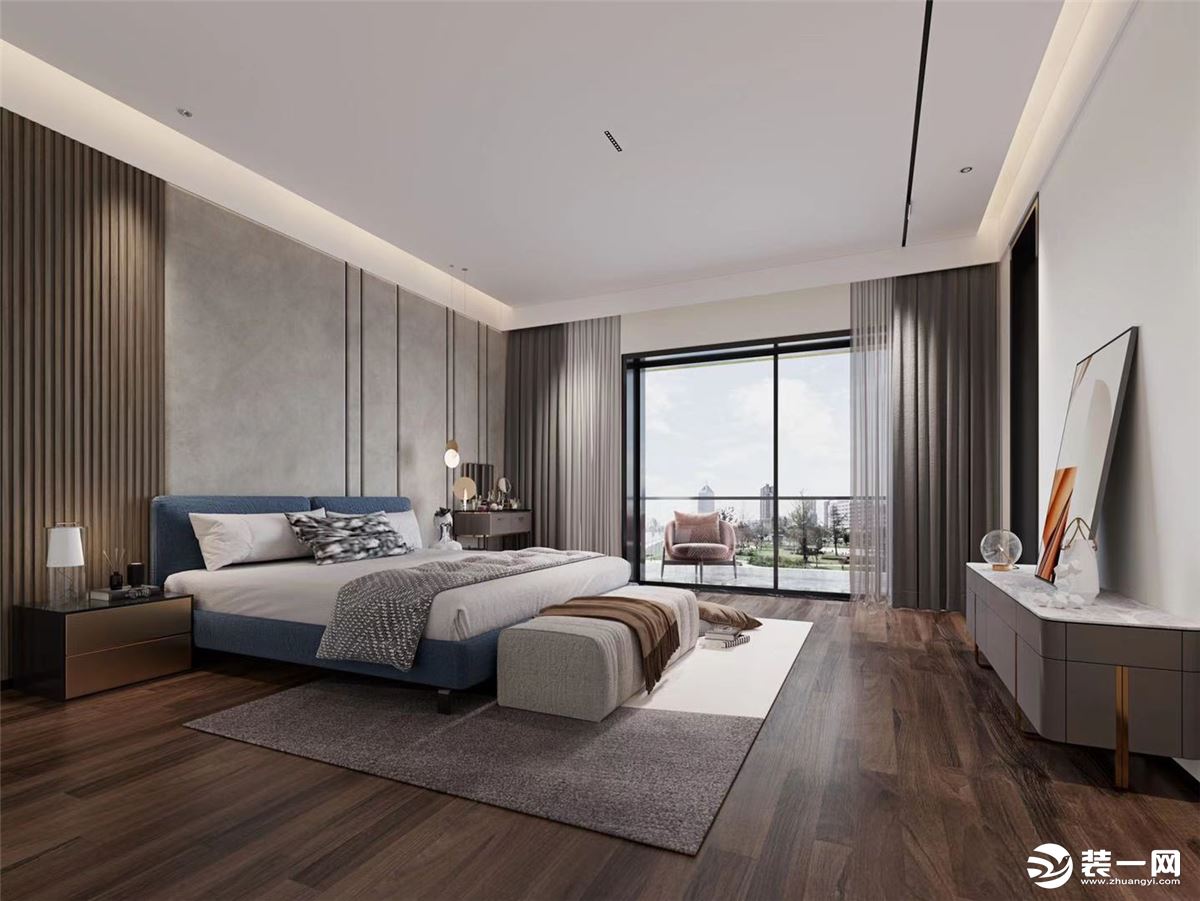 东尚蓝湾320平现代轻奢风格主卧室装修效果图