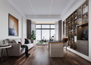 东尚蓝湾320平现代轻奢风格客厅装修效果图