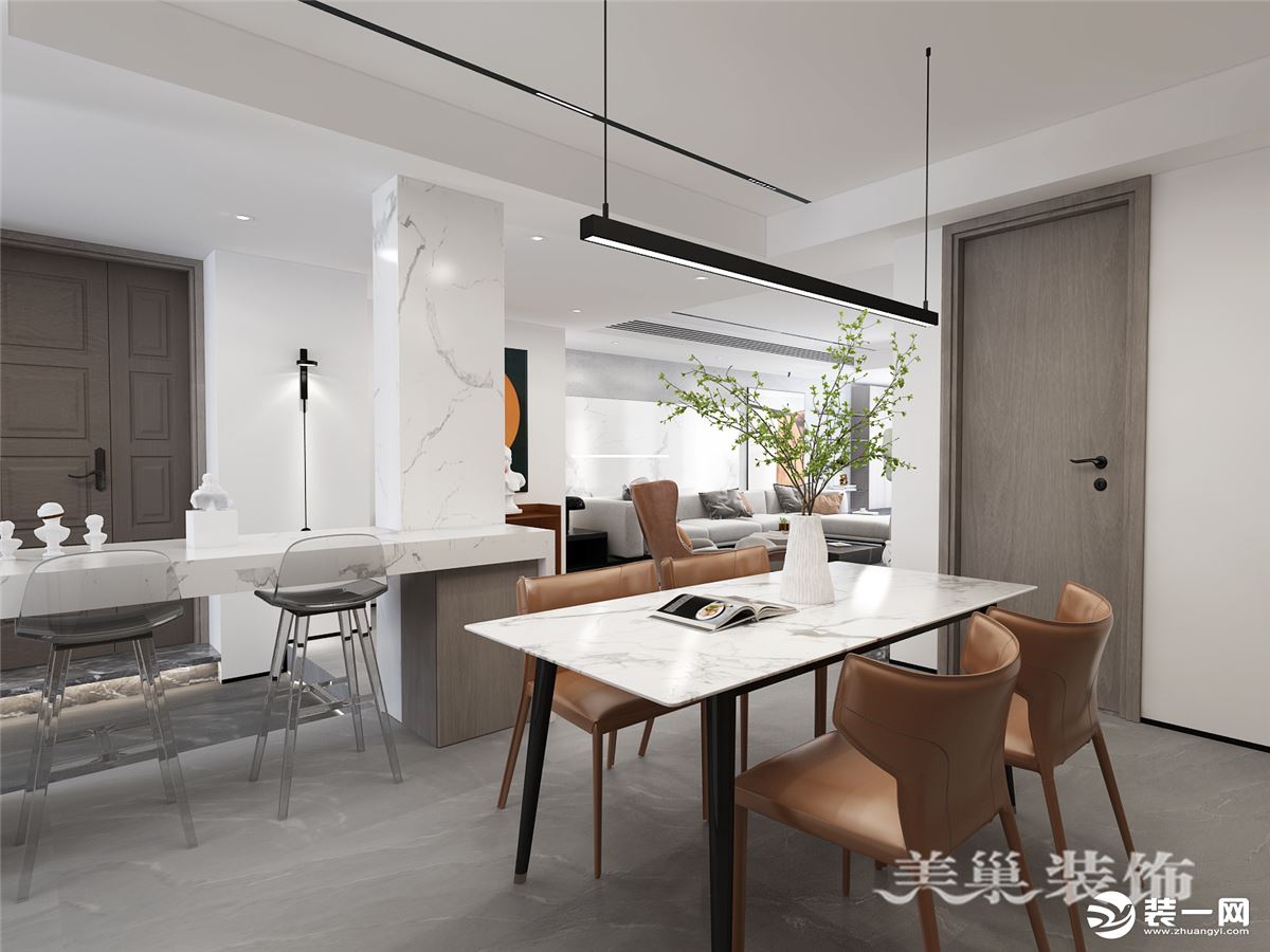 郑州古德佳苑160平三室两厅意式简约高端的品质空间———餐厅