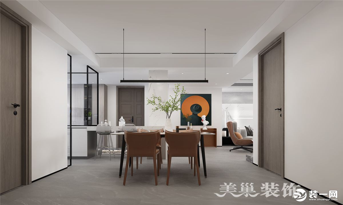 郑州古德佳苑160平三室两厅意式简约高端的品质空间———餐厅