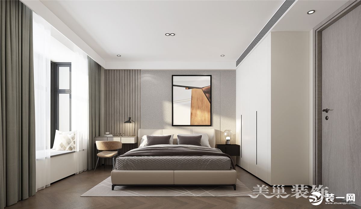 郑州古德佳苑160平三室两厅意式简约高端的品质空间———次卧室
