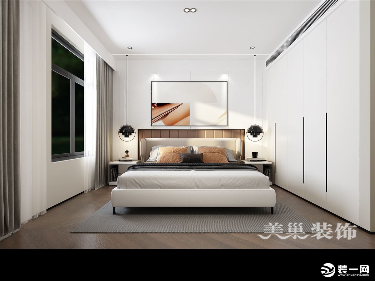 郑州古德佳苑160平三室两厅意式简约高端的品质空间———主卧室全景