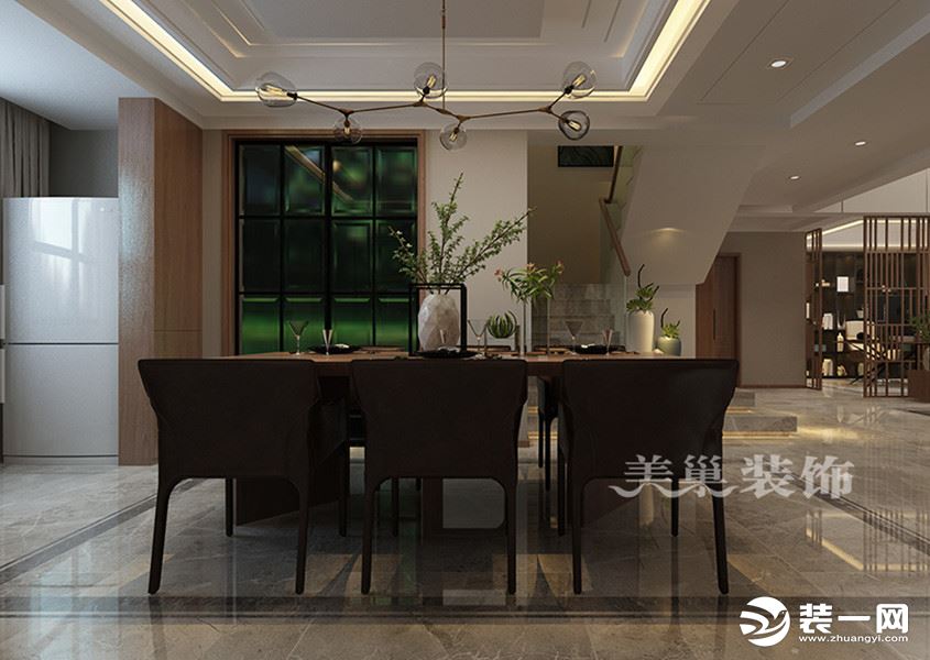 郑州启福尚都复式洋房280平现代简约又美观的经典搭配——洋房餐厅样板间