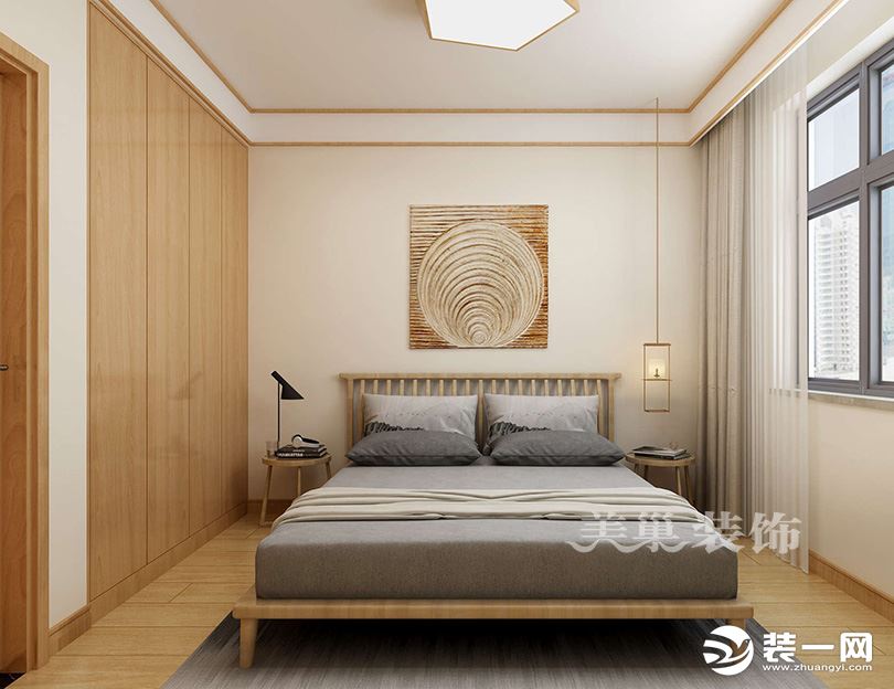 郑州建业花园里127平三室两厅简约日式风，朴素与自然的优雅——客卧效果图