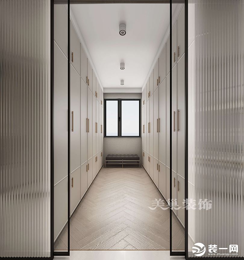 郑州鑫苑国际新城140平四室两厅现代简约风格，完美的婚房布局——衣帽间