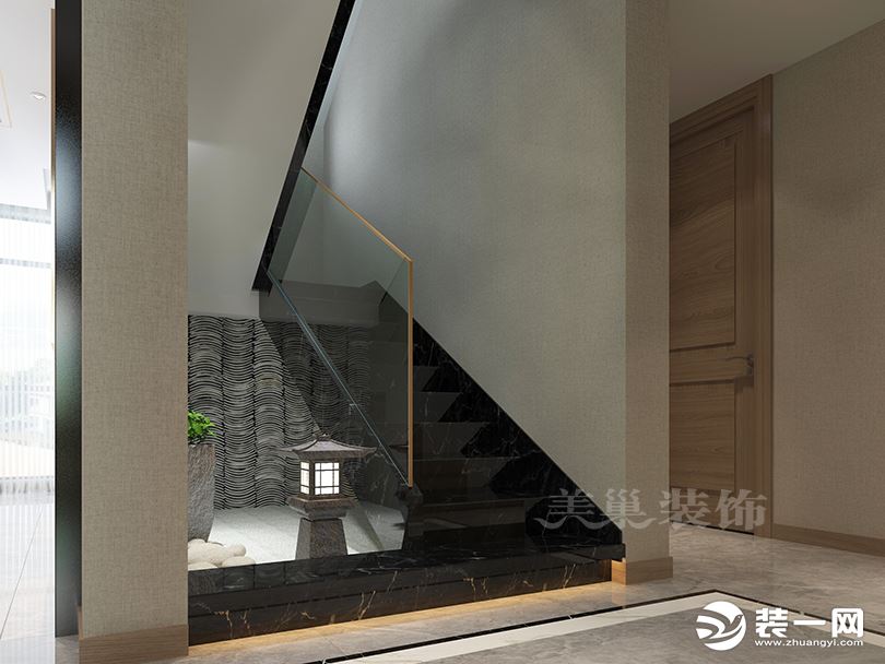 永威城小区181平2层复式楼装修案例效果图——洋房楼梯设计