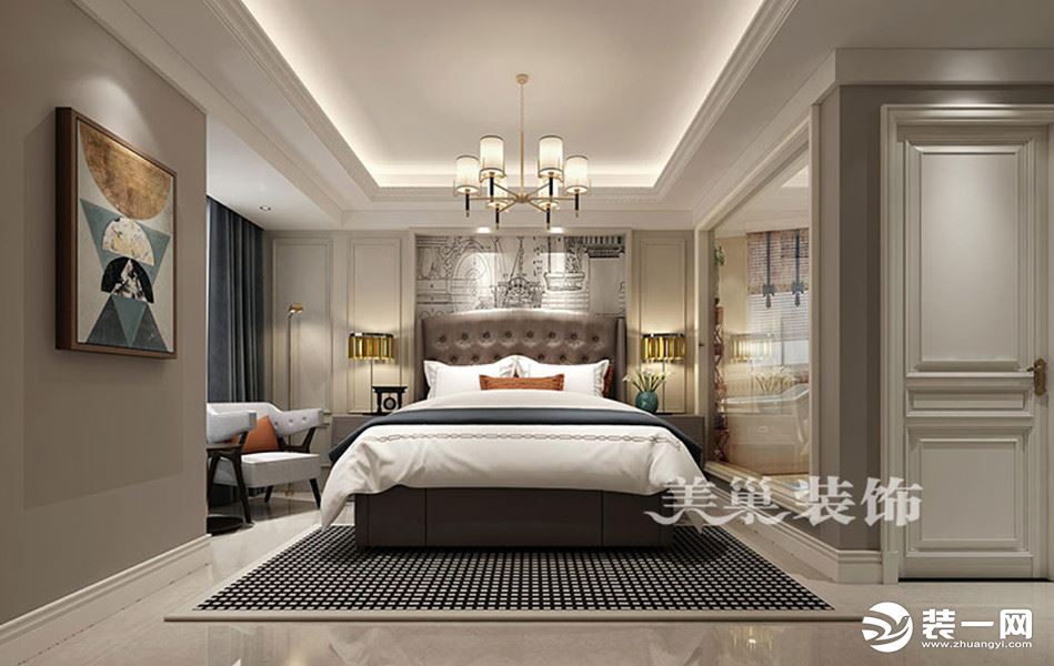 中海锦苑145平美式装修4室2厅案例——卧室效果图
