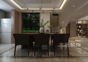 郑州启福尚都复式洋房280平现代简约又美观的经典搭配——洋房餐厅样板间