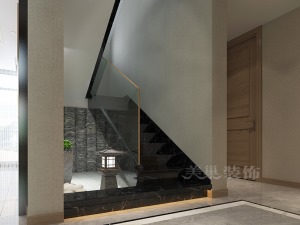 永威城小区181平2层复式楼装修案例效果图——洋房楼梯设计