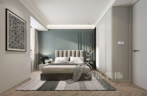 永威东棠89平装修效果图现代两居室——现代时尚主卧样板间