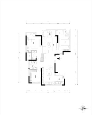 昌建翡翠苑140平米三室两厅现代轻奢 户型平面图
