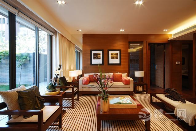 別墅中式風格會客廳裝修設計效果圖別墅	中式		蘇州清風裝飾